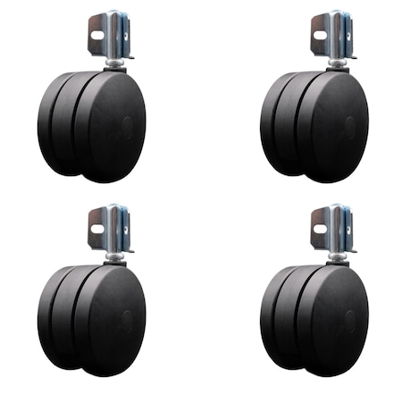 Service Caster 4'' Extra Large Heavy Duty Twin Wheel Caster Corner Mounting Bracket , 4PK SCC-UHGR02S100-NYS-716-4-CB90-4